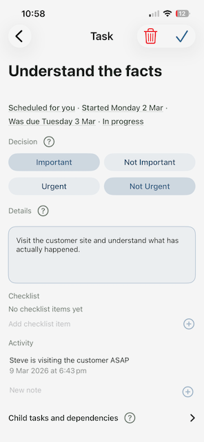Task detail