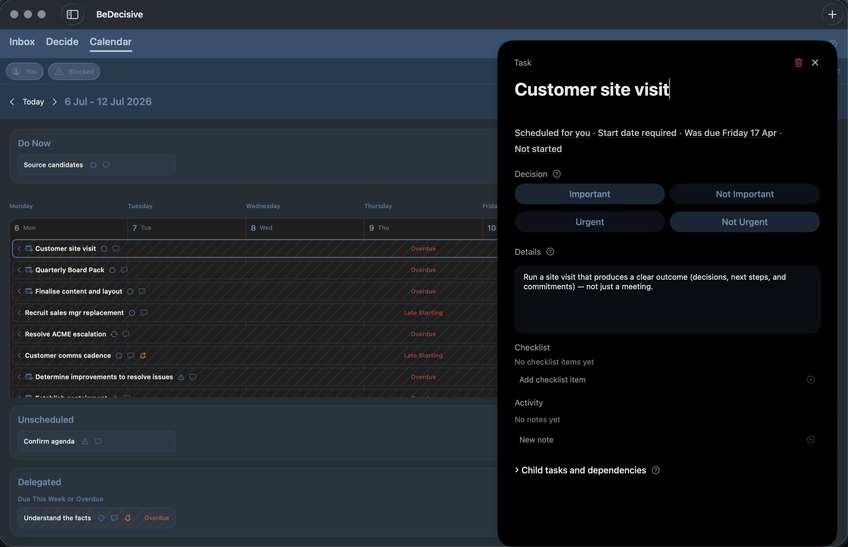 Calendar and delegated visibility