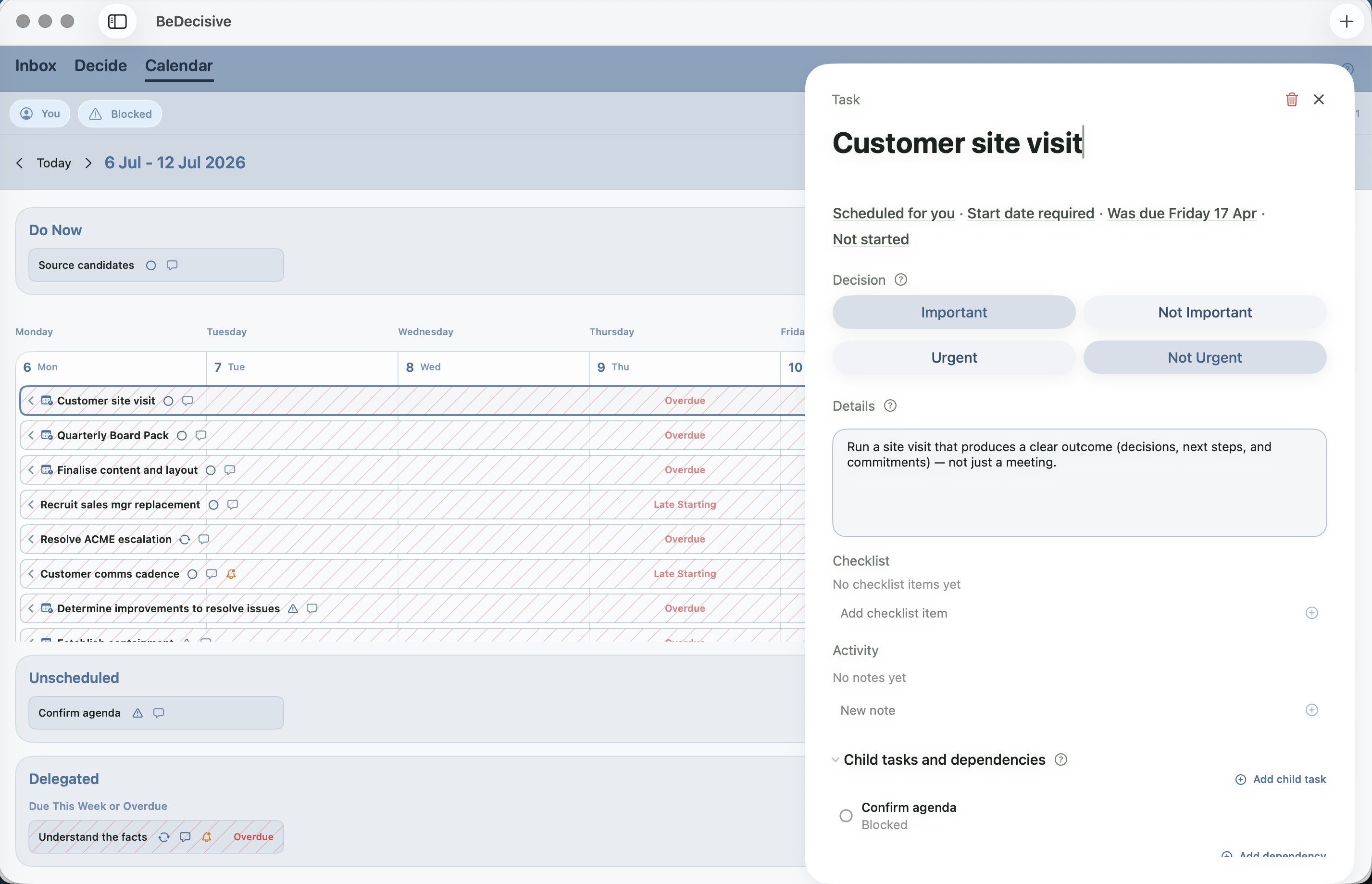 Calendar and delegated visibility